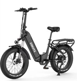 ESKUTE E Bike for Adults 750W Peak 20"x4.0" Fat Tire Folding Electric Bike - 48V 20AH Battery 22Mph 80 Miles Range 7 Speed Hydraulic Electric Mountain