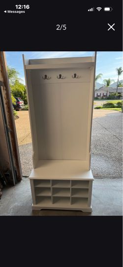 Crosley Anderson Shoe Storage Hall Tree White