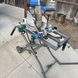 Kobalt 10” Dual Bevel Compound Sliding Miter Saw With Hitachi Folding Stand 