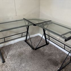 Glass Corner Desk
