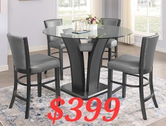 TABLE PLUS 4 CHAIRS SPECIALS DEALS ONLY ONE LEFT FINANCING IS AVAILABLE IS EASY TO QUALIFY NO CREDIT CHECK 