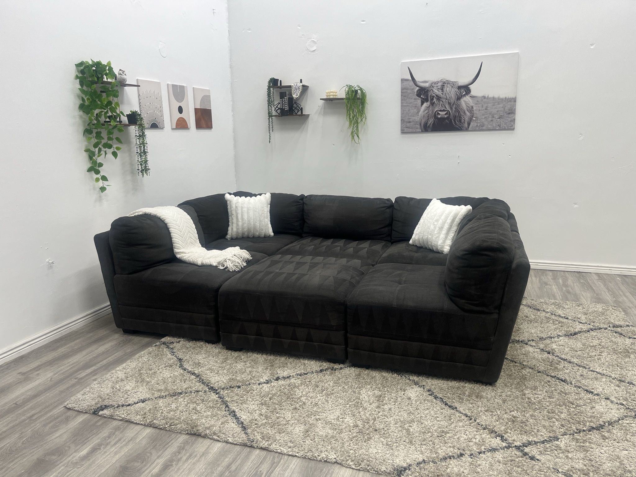 Gray Sectional Modular Couch - Free Delivery