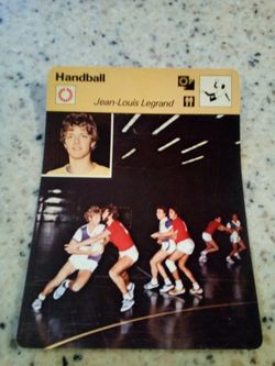 Vintage 1978 sportscaster handball/ jean- Louis legrand/ Olympic collector card # 27-23