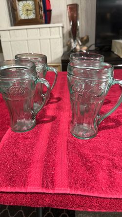 Coca-Cola vintage 1950 glasses with handle
