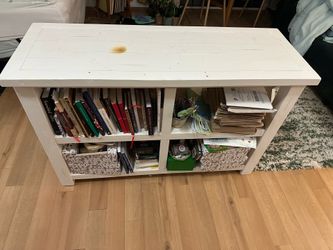Heavy Reclaimed Wood Bookshelf White Rustic