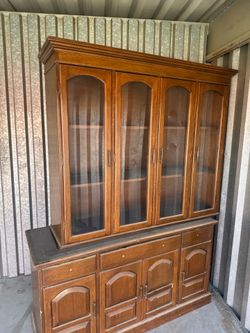 Vintage wood china cabinet
