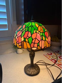 Working Rare Antique Tiffany 19" Tall Table Desk Stained Glass Museum Lamp