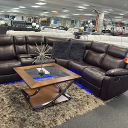 Brown Sectional Reclining Couch For Sale ( Brand New) 35% Off