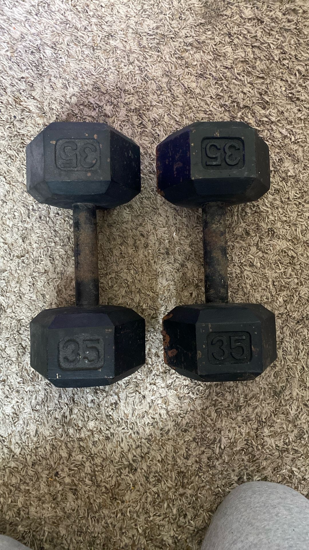 Metal 35 lbs Dumbbells