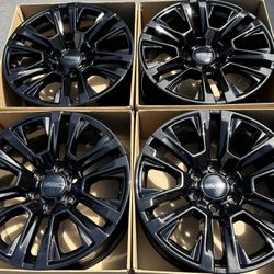 20” GMC Sierra Yukon factory wheels rims gloss black new Denali