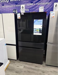 Samsung - Bespoke 29 Cu Ft 4-Door French Door Refrigerator With Family Hub In Charcoal Glass & Matte Black 😻🖤