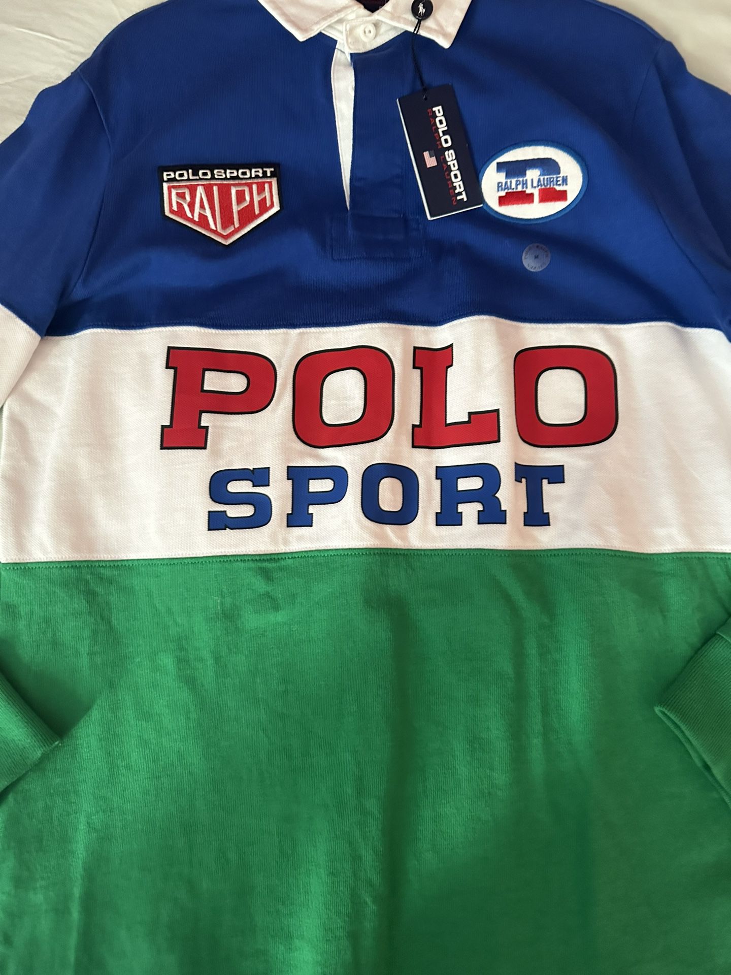 Polo Sport Ralph Lauren Racing Team Long Sleeve Rugby Polo Shirt Medium $198