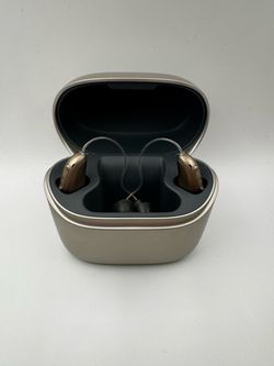 Pair of RIC Hearing Aids with Charging Case