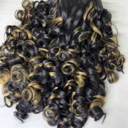 Long Curly Wig Highlight Blonde Lace❤️