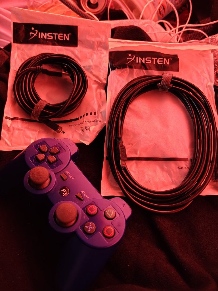 PS3 Brand New Wireless Cables And Controller