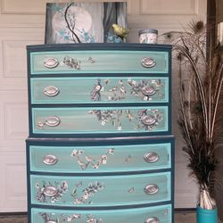 Gorosresswr Teal Peacocks Vintage 