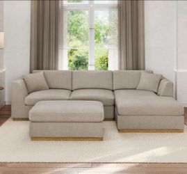 Henredon Caley Reversible Sofa Chaise With Ottoman