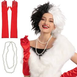 Halloween Cruella Womens Costume, 101 Dalmation Villain Lady Costume,