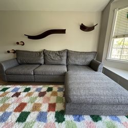 Mitchell Gold + Bob Williams “Big Easy” Modular Sectional (4-Piece) + Ottoman – Sunbrella Charcoal