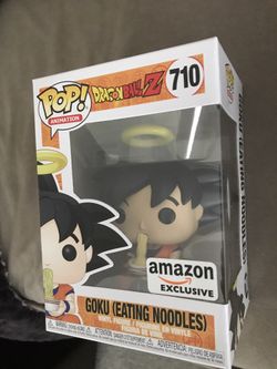 Funko pop exclusive anime dragon ball z Goku eating noodles