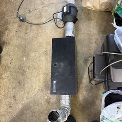 In-line duct fan which carbon air filter box