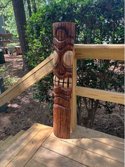 3ft Tiki chainsaw carving