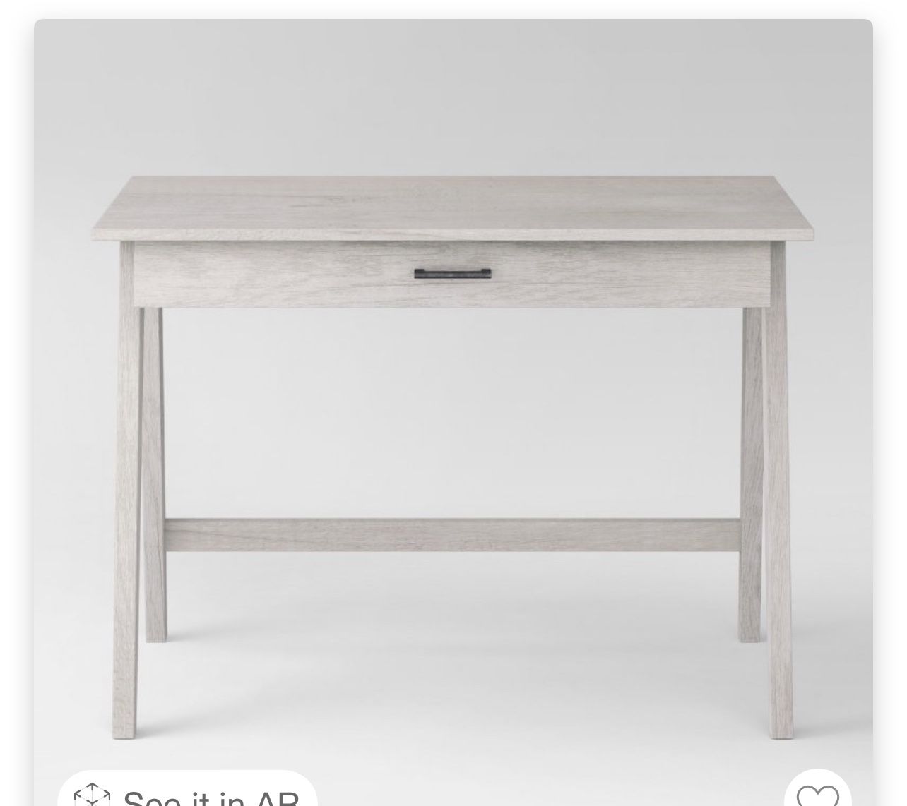 Paulo Wood Writing Desk With Drawer White Wash Project 62
