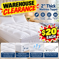 NEW 2" Thick Plush Mattress Topper – Multiple Sizes