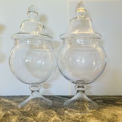 Two X-Large Apothecary Jars Set