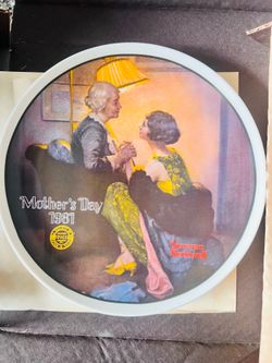 This is a limited edition 1981 Norman Rockwell "Mother's Day" collector plate titled "After the Party