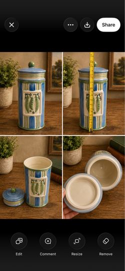 Vintage Ceramic Pea Pod Canister
