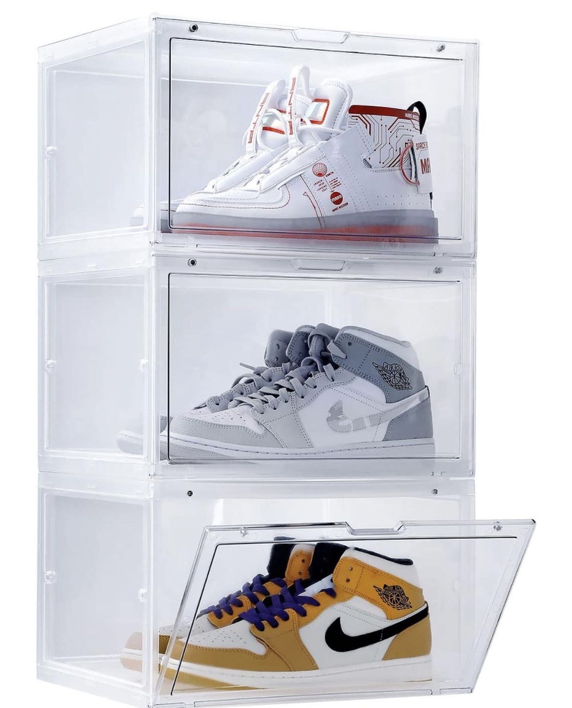 Open Clear Plastic Storage Shoe Box for Display Shoes 
