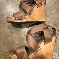 Joie Brown Wedge Sandals Size 7