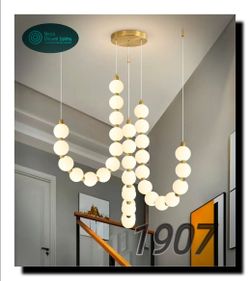 ✨ Elegant Modern Globe Chandelier – LED Ceiling Light for Dining Room & Entryway