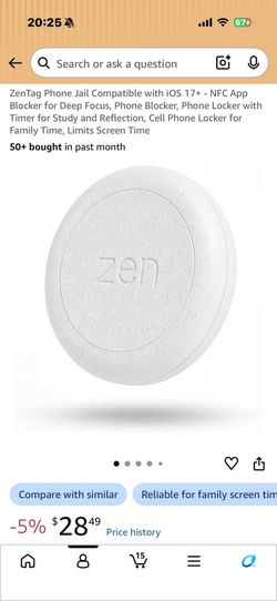 ZenTag Phone Jail Compatible with iOS 17+ - NFC App Blocker for Deep Focus, Phone Blocker