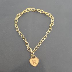 Tiffany & Co 18k Solid Gold R Initial Bracelet 