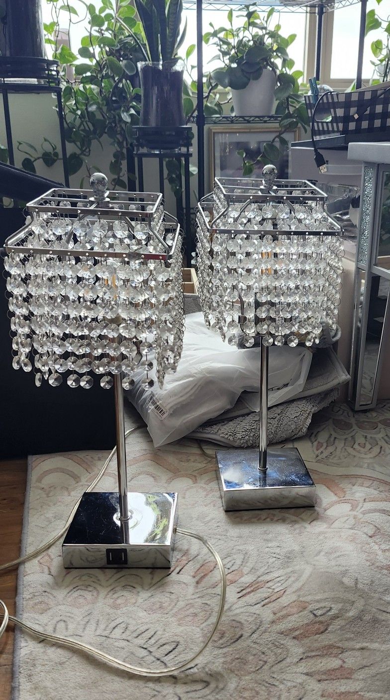 Beautiful 3 Touch Lamp, Also Outlet For Charger. 30$ A Piece