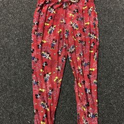 Disney Mickey and Minnie Mouse womens size medium (8/10) Fourth 4th of July patriotic light fleece pajama pants with pockets - gently used 