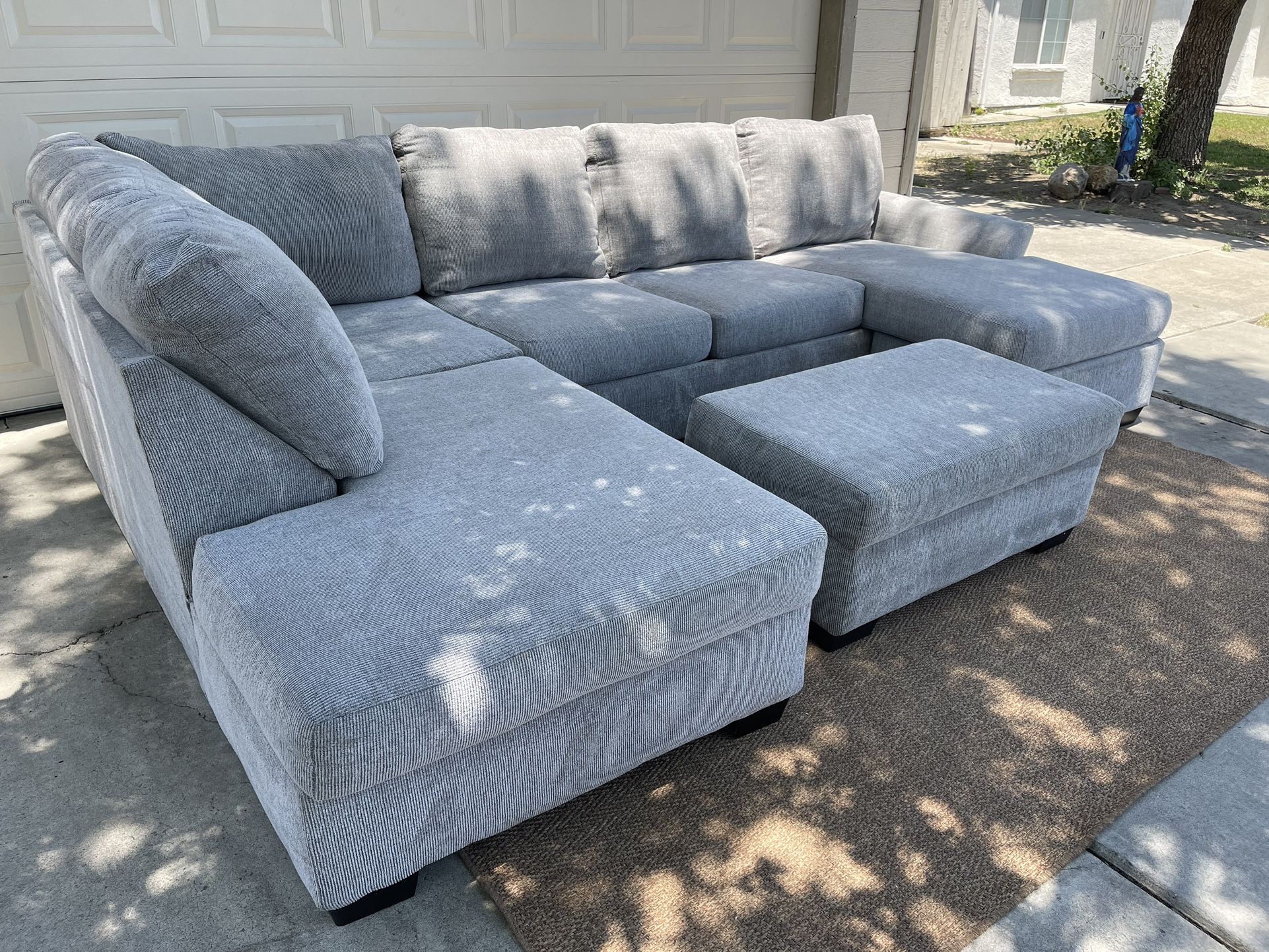 Sectional + Storage Ottoman