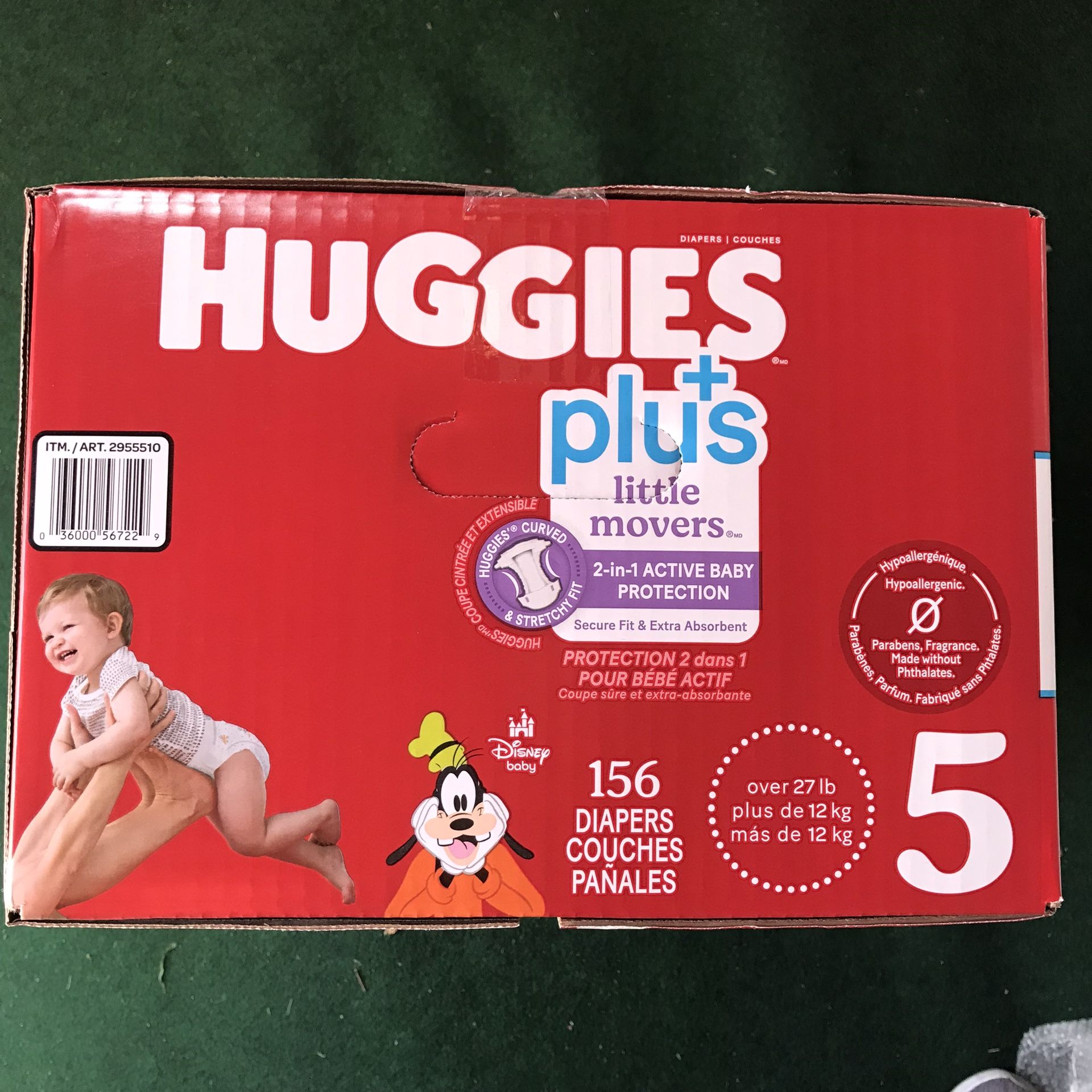 Huggies Little Movers Plus Size 5/156 Diapers 