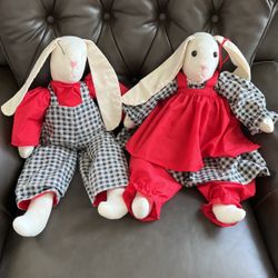 Two Hand-made Bunnies