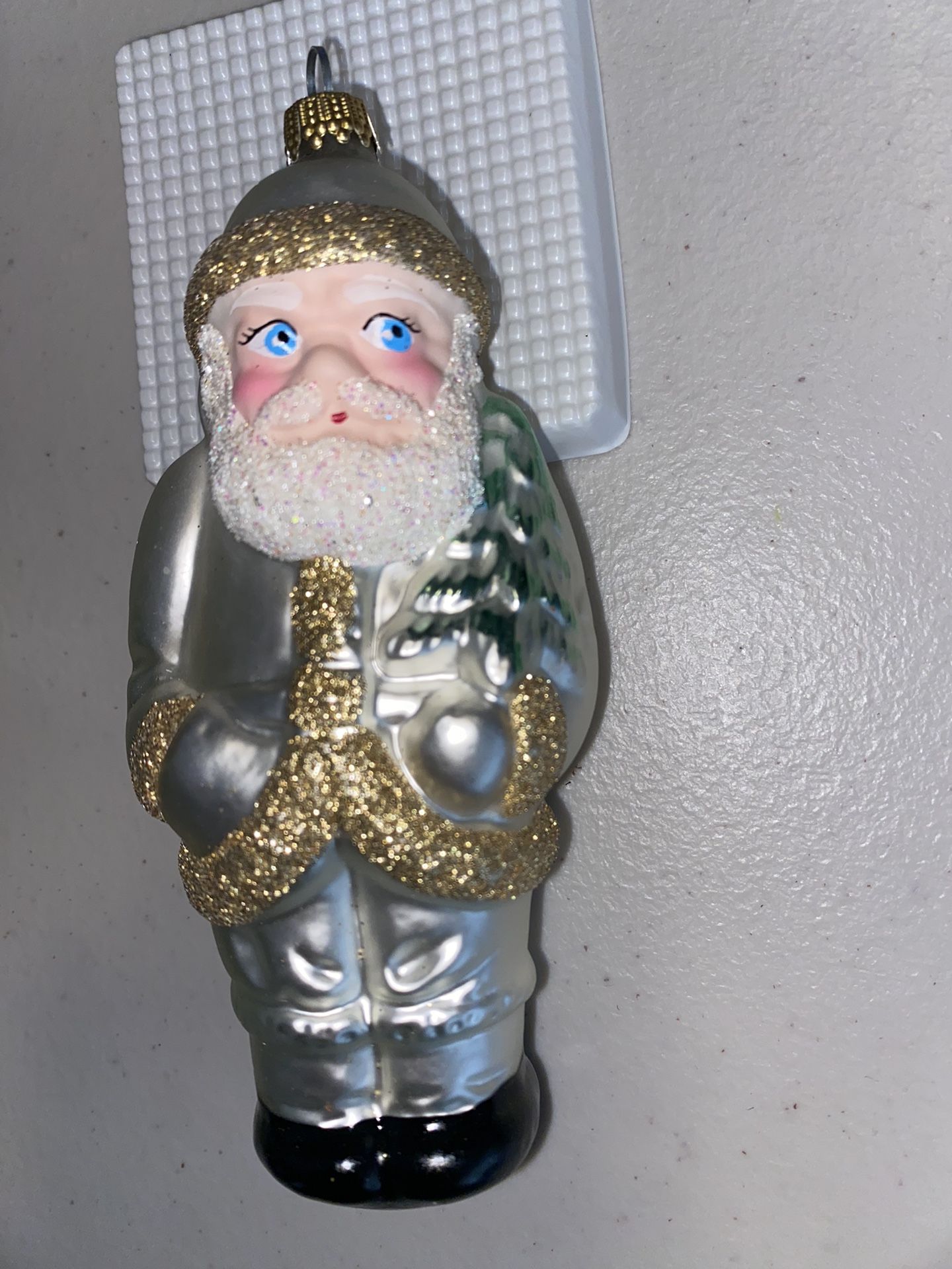 Lauscha Glas Creation Santa Claus Blown Glass Ornament German W Box
