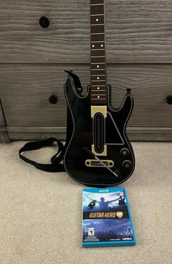 wii u guitar hero live game and guitar.