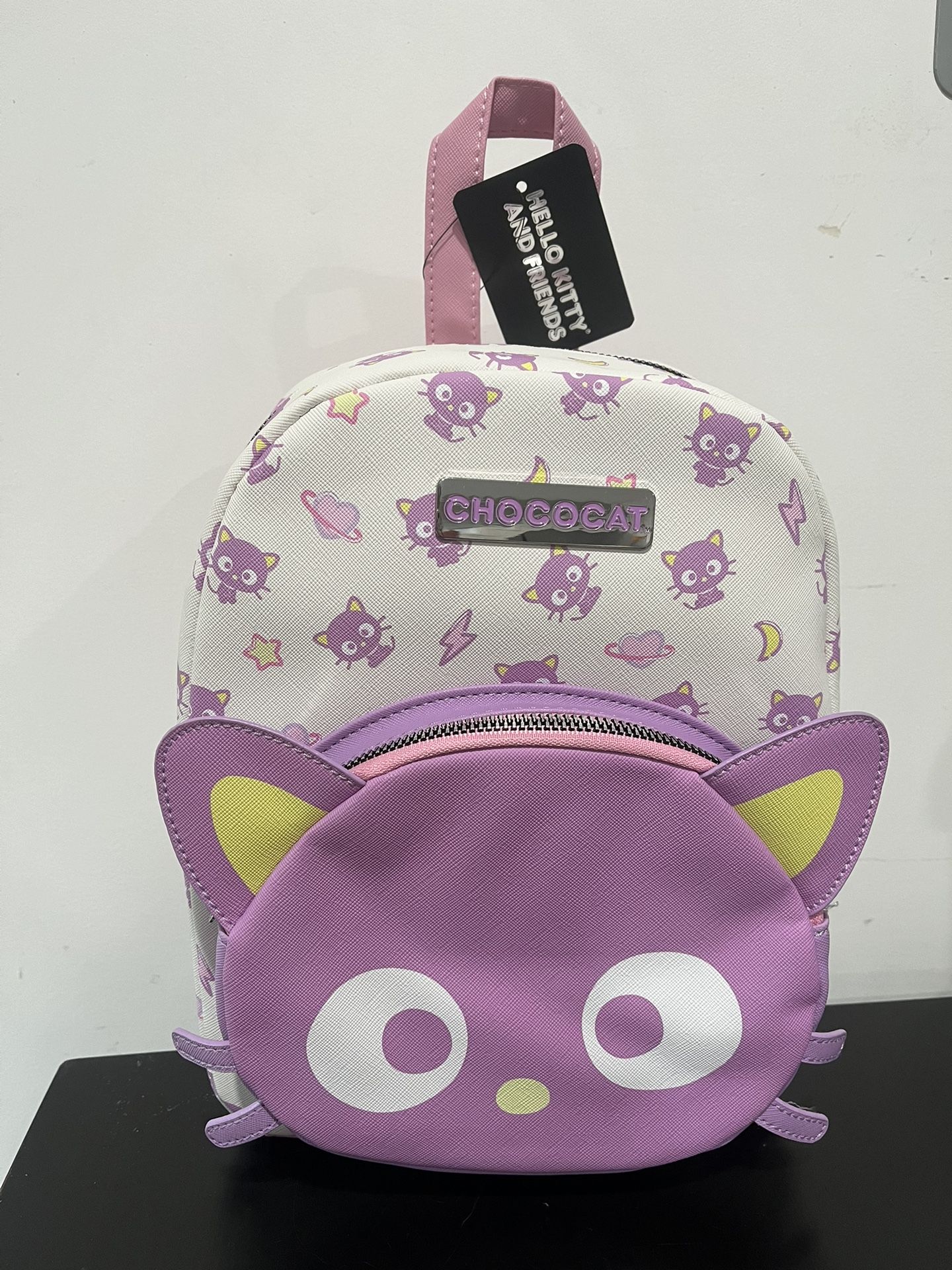 hello kitty chococat backpack Fast Forward Sanrio and Friends for Women, Men, Unisex | Cute PU Leather 10" Mini Backpack Purse backpack features a sturdy top handle Sanrio Chococat Pastel Mini Backpack