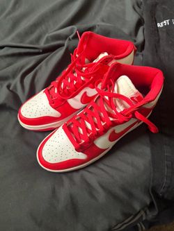 Nike Dunk High Red and White Sneakers