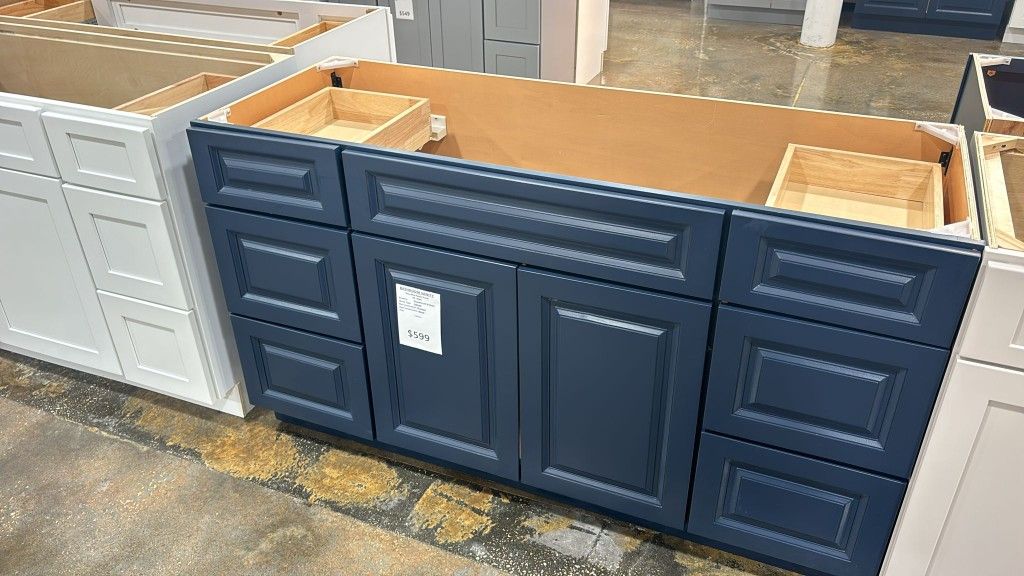 Navy Blue Bathroom Vanity 60''