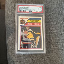 1985 O pee Chee Mario Lemieux Rookie Leader PSA 6