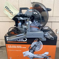 Ridgid 15 Amp 10" Corded Dual Bevel Miter Saw With LED Cutline Indicator  CASH ONLY