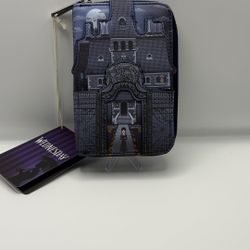 Wednesday Nevermore Castle Zip Around Wallet