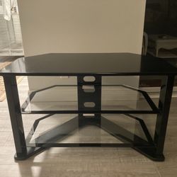 Black , 3-Tier Corner Tv Stand